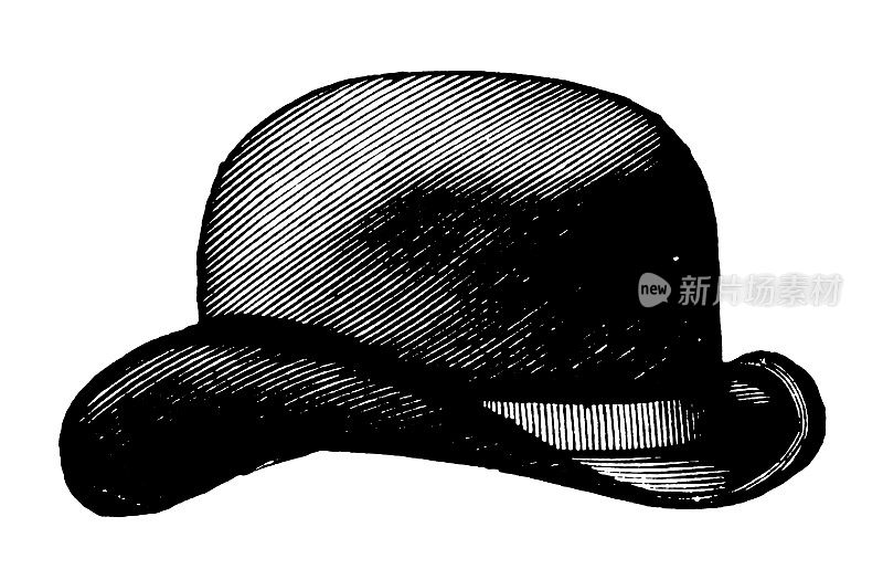圆顶礼帽|古董设计插图